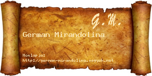 German Mirandolina névjegykártya